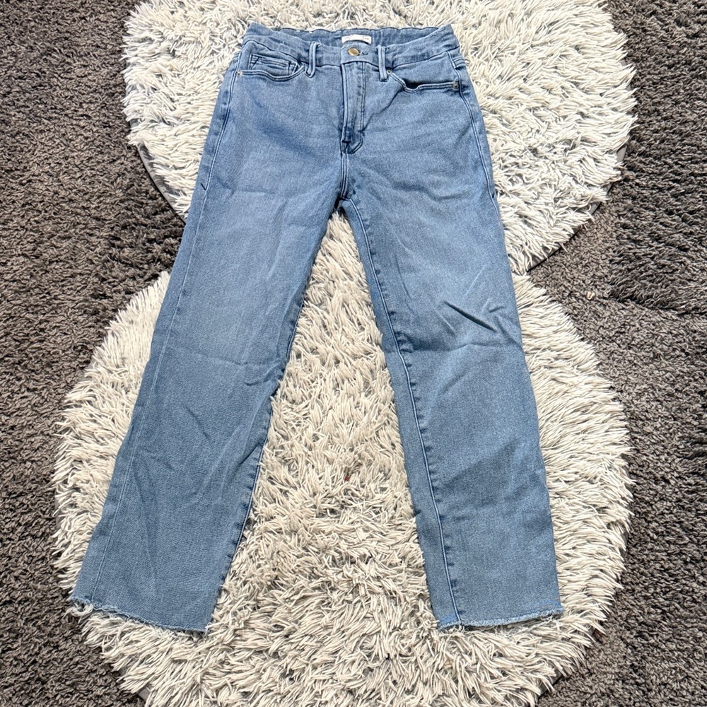 Good American Light Blue Straight Leg Jeans